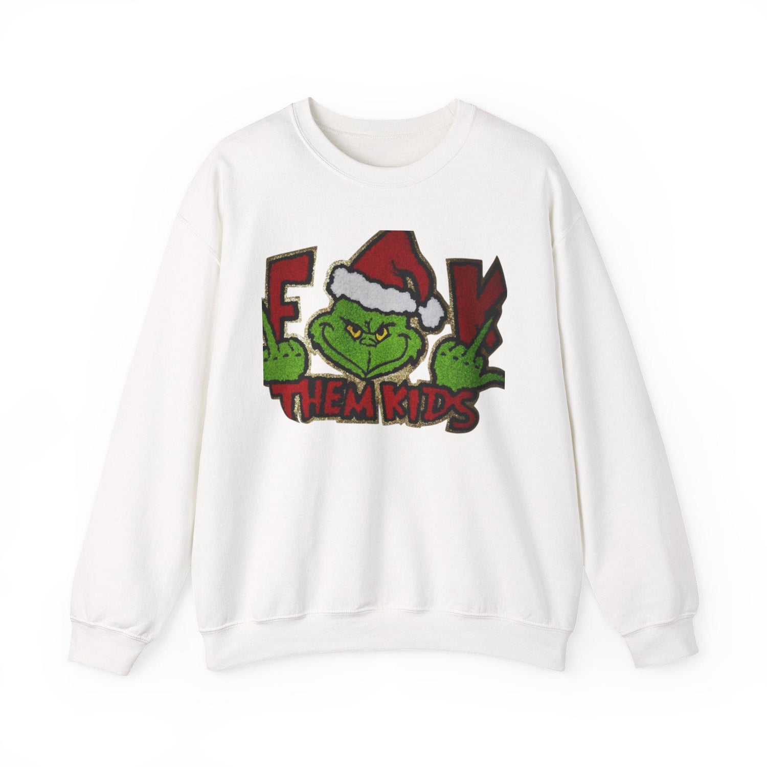 Grinch Peeking Santa Hat Sweatshirt | F--- Them Kids Crewneck
