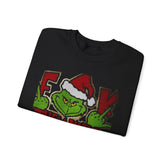 Grinch Peeking Santa Hat Sweatshirt | F--- Them Kids Crewneck