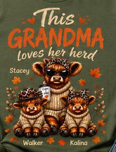 This Grandma, Glamma, Gigi, Mimi, or Any Name Loves Her Herd Sweatshirt | Cute Family, Fall Leaves