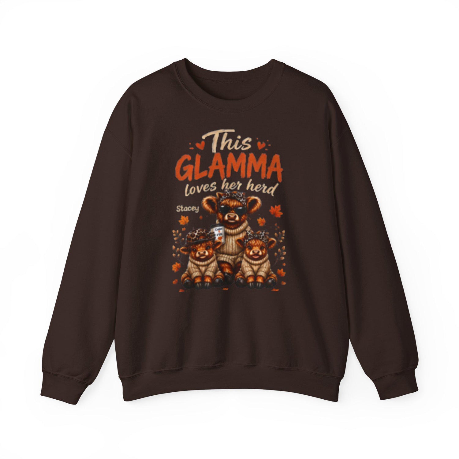 This Grandma, Glamma, Gigi, Mimi, or Any Name Loves Her Herd Sweatshirt | Cute Family, Fall Leaves