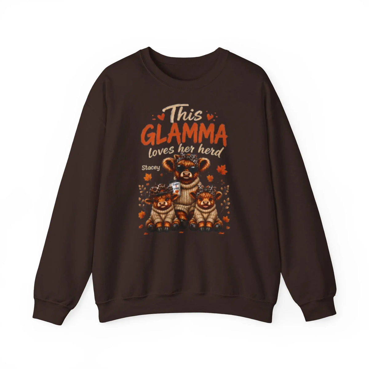 This Grandma, Glamma, Gigi, Mimi, or Any Name Loves Her Herd Sweatshirt | Cute Family, Fall Leaves