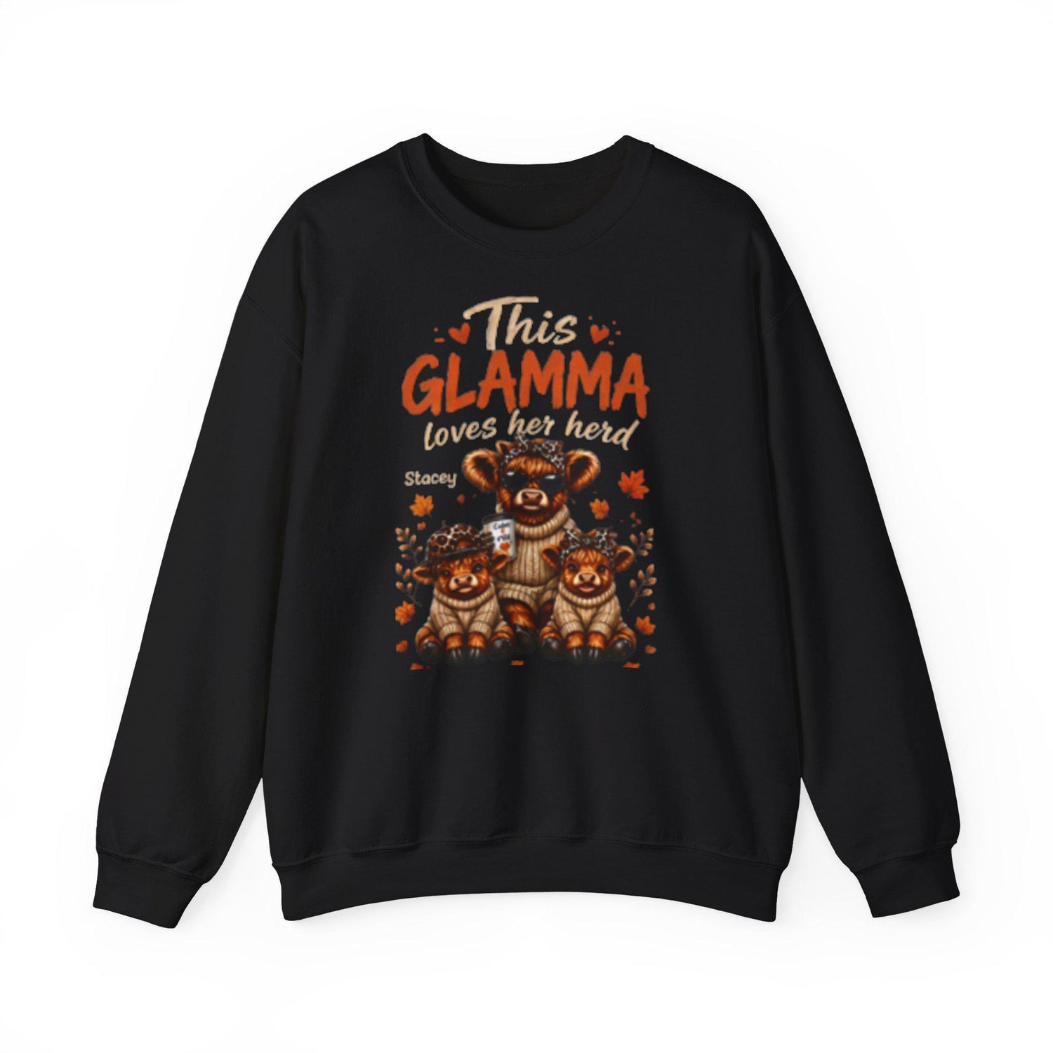 This Grandma, Glamma, Gigi, Mimi, or Any Name Loves Her Herd Sweatshirt | Cute Family, Fall Leaves
