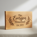 Custom laser engraved wood sign with elegant script text