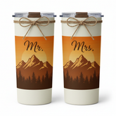 Matching Mr. and Mrs. Tumblers – Mountain Print v2