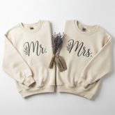 Matching Mr. and Mrs. Embroidered Sweatshirts – Couples Wedding Gift Set