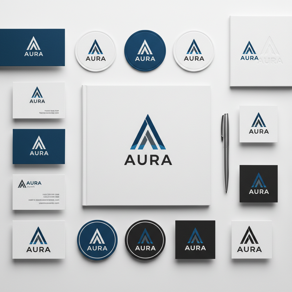 Custom logo design showcase with modern professional brand identity