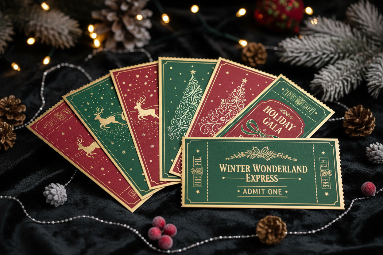 Custom Holiday Foiled Tickets