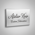 Custom laser engraved metal sign with brushed steel finish