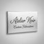 Custom laser engraved metal sign with brushed steel finish