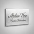 Custom laser engraved metal sign with brushed steel finish