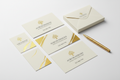 Custom business cards with elegant foil accents on premium card stock