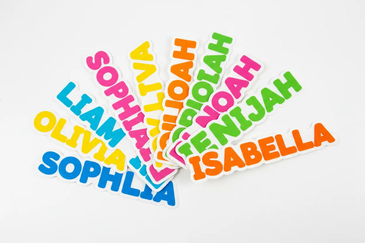 Layered Name Waterproof Vinyl Stickers for Kids – Back to School Labels Underwood Creations