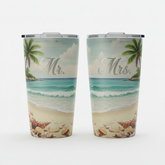 Matching Mr. and Mrs. Tumblers – Beach Print