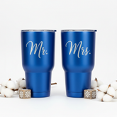 Matching Mr. and Mrs. Tumblers – Blue