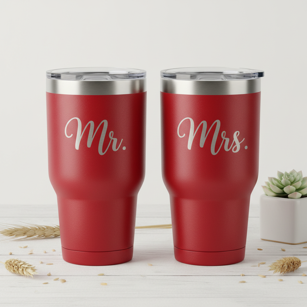 Matching Mr. and Mrs. Tumblers – Red