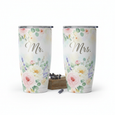 Matching Mr. and Mrs. Tumblers – Watercolor Print