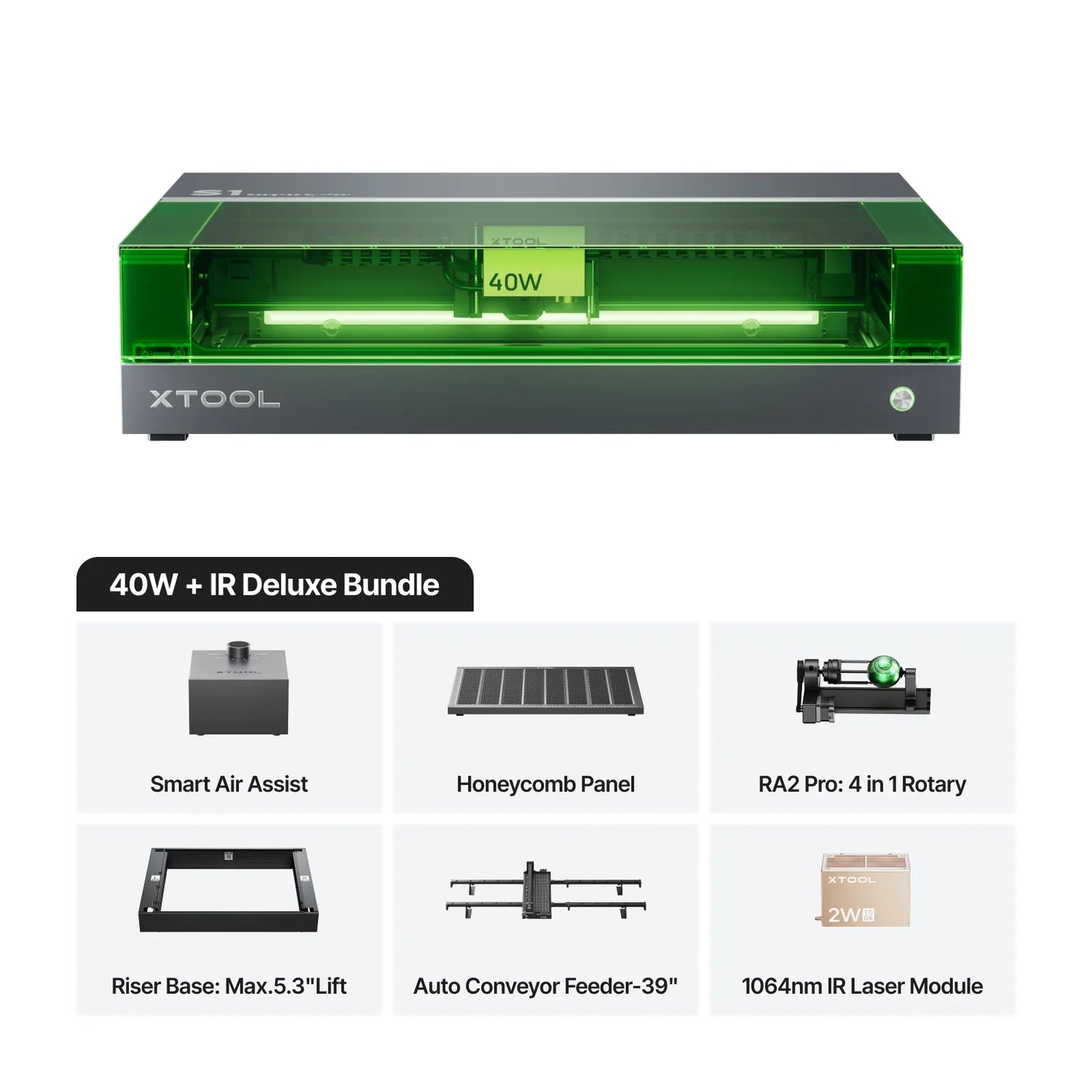 xTool S1 + 1064nm IR Laser Kit: Enclosed Diode Laser Engraver & Cutter xTool