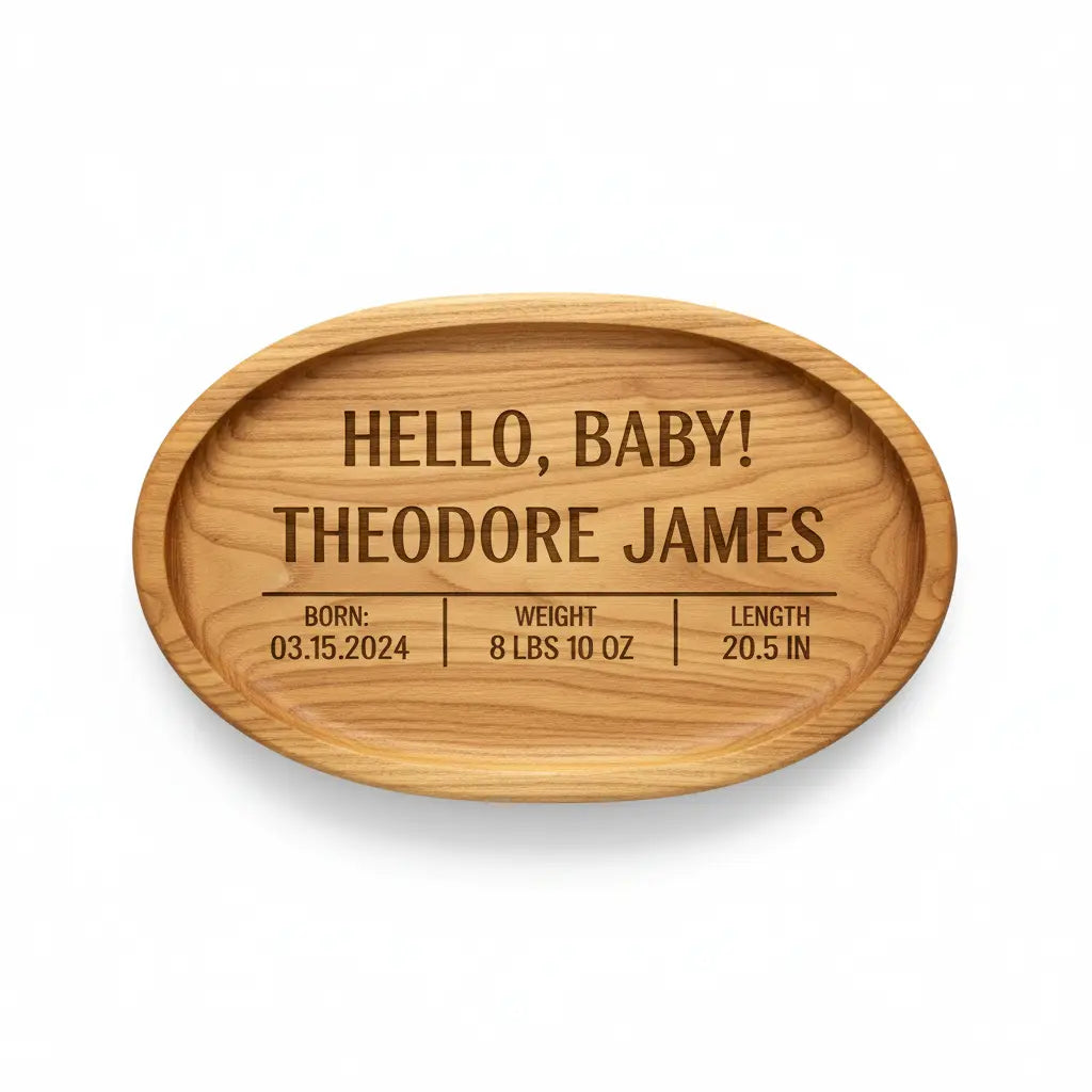 Baby Announcement Sign-Laser Engraved Underwood Creations