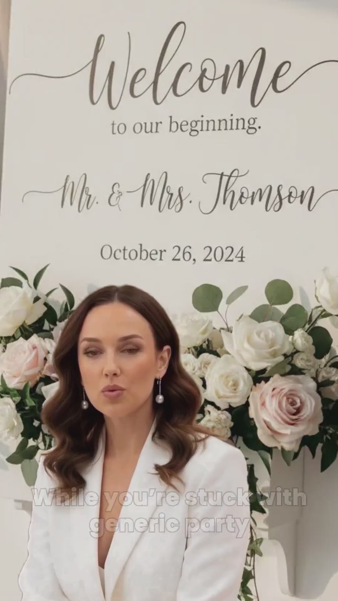 White Wedding Sign with Flower Box 24 x 36 **Customizable**