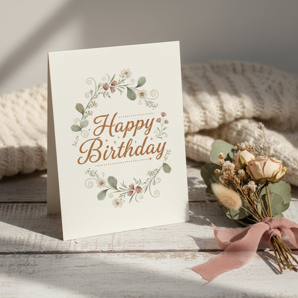 Printable Birthday Card Beautiful & Ready to Print at Home