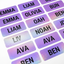 Purple Holographic Name Label Stickers for Kids – Back to School
