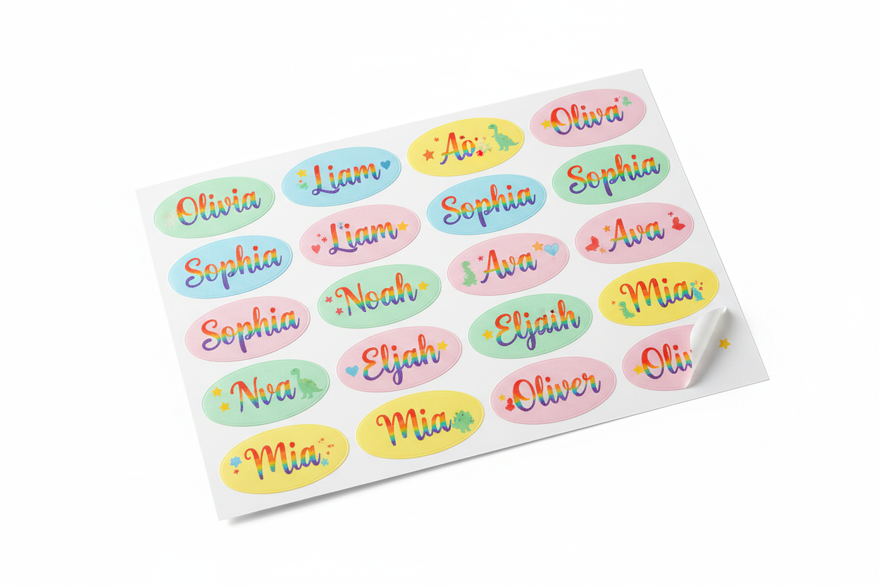 Custom Vinyl Name Stickers for School & Personal Belongings