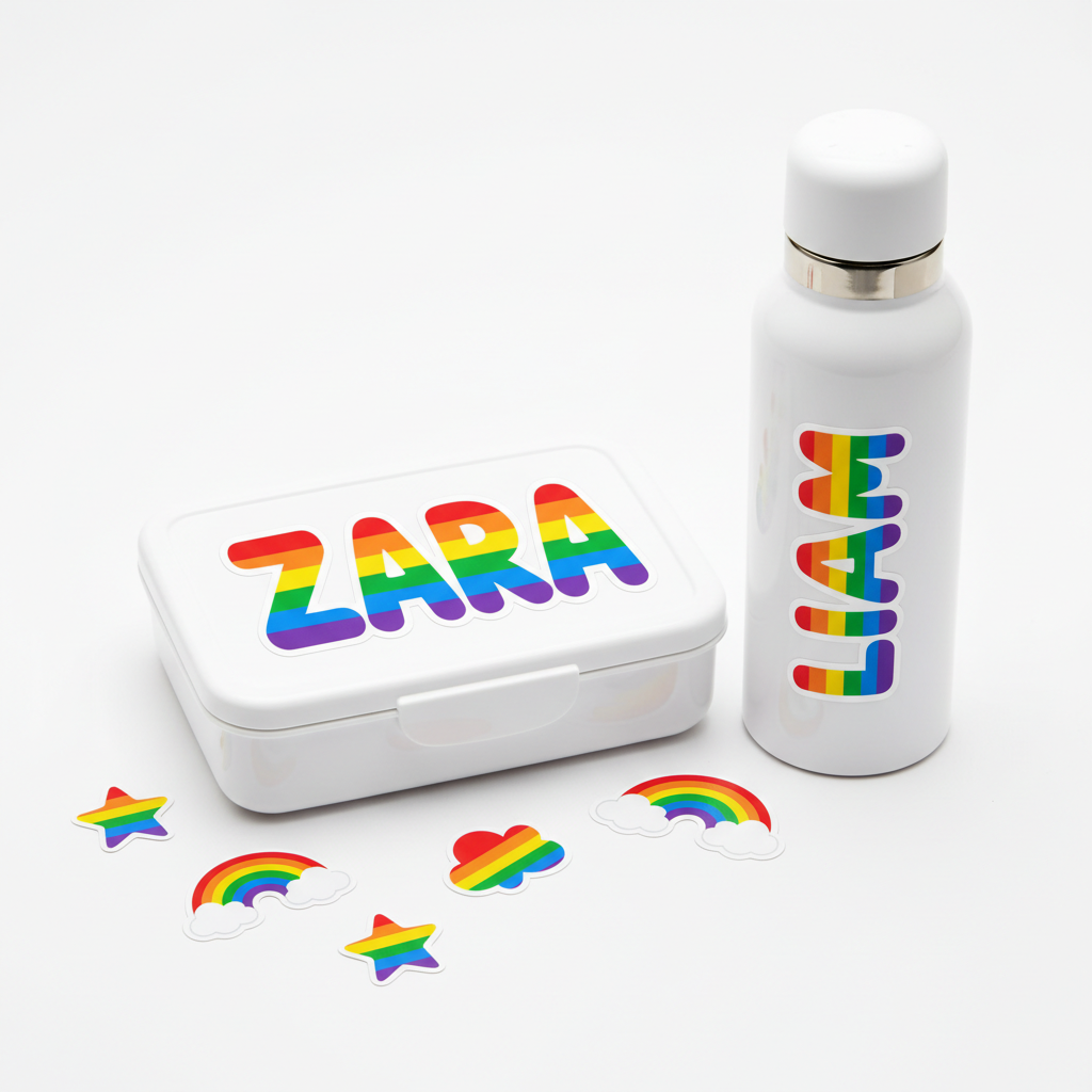 Custom Vinyl Name Stickers for School & Personal Belongings