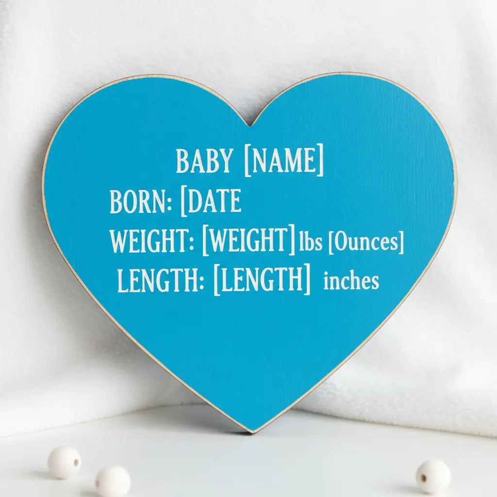 Baby Announcement Sign-Laser Engraved Underwood Creations