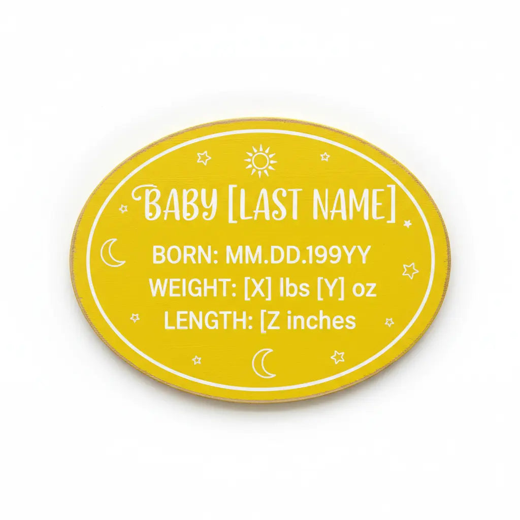 Baby Announcement Sign-Laser Engraved Underwood Creations
